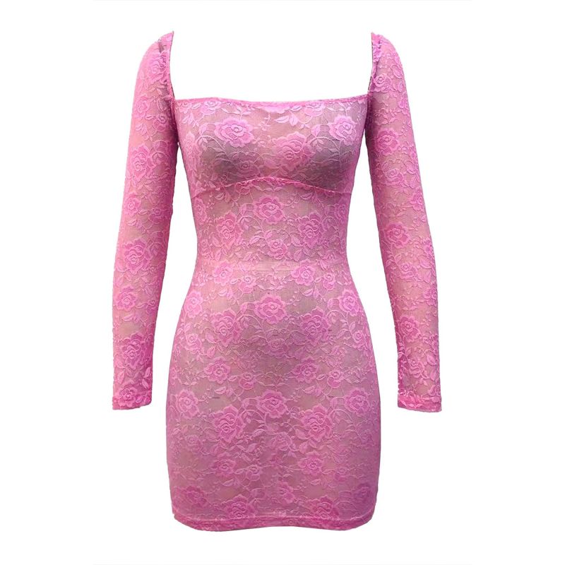 The Scorpios Pink Lace Dress image
