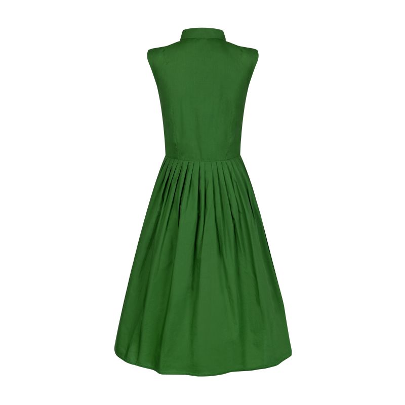 The Organic Cotton Shirt Dress In Green image