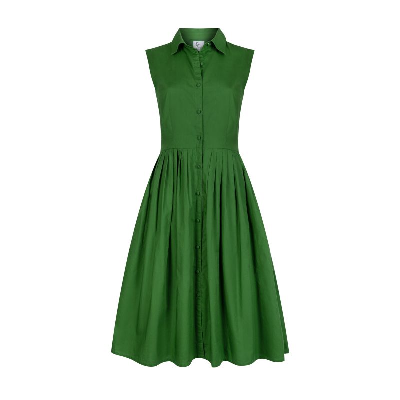 The Organic Cotton Shirt Dress In Green image