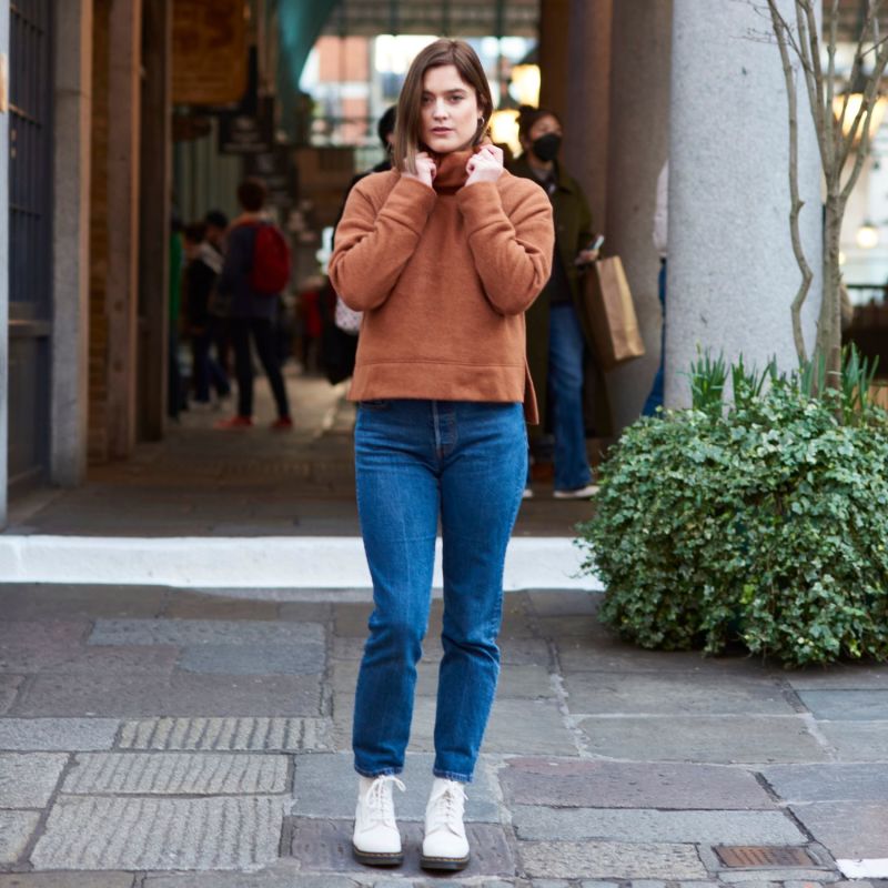 The Signature Winnie Organic Cotton Jumper in Rust Onesta Wolf & Badger