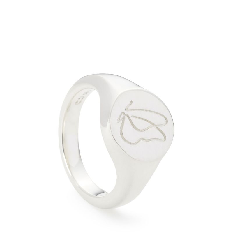 Mens Signet Ring In Sterling Silver by Kaizarin