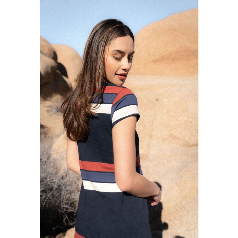 The T-Shirt Dress Red,blue,white,black) stripe image