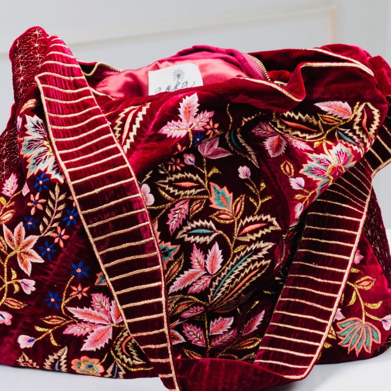 The Wild Flower Tote - Red image