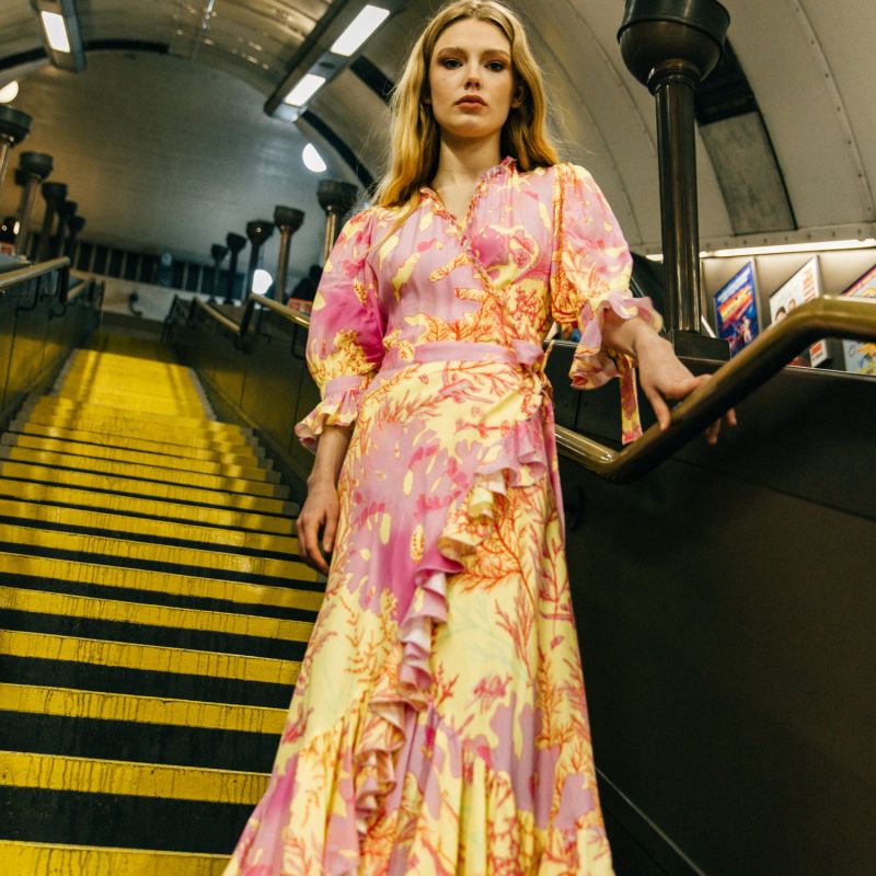 The Wrap Dress Pink Floral image