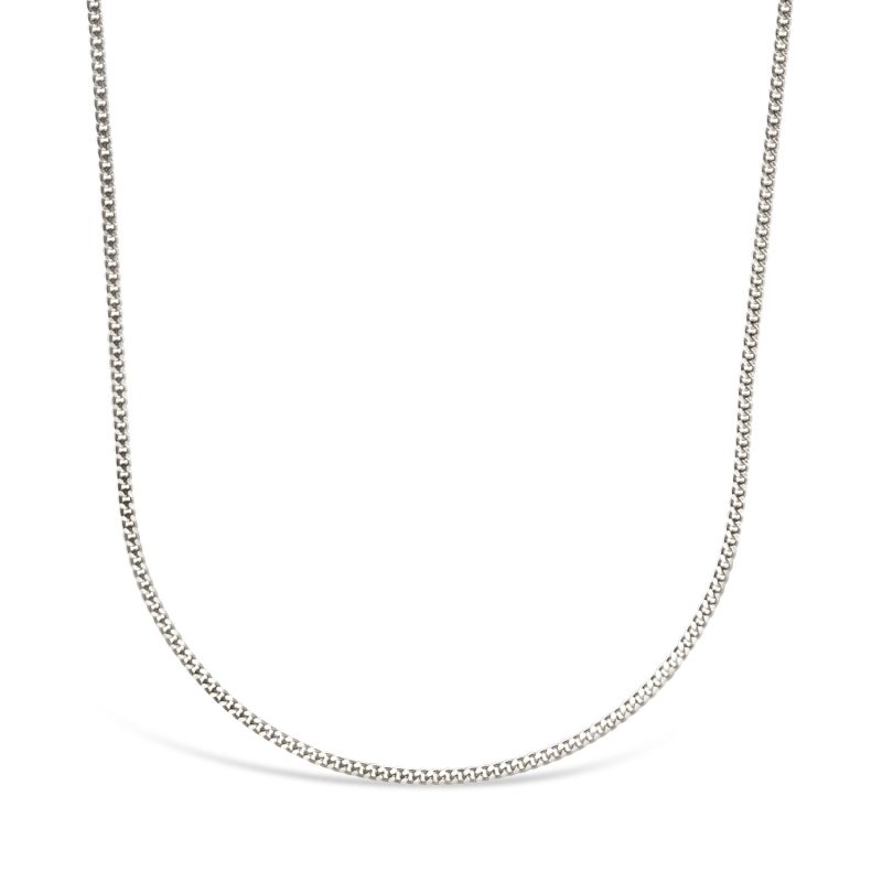 Thin Cuban Chain Necklace - Sterling Silver 3.5 Mm - 22" image