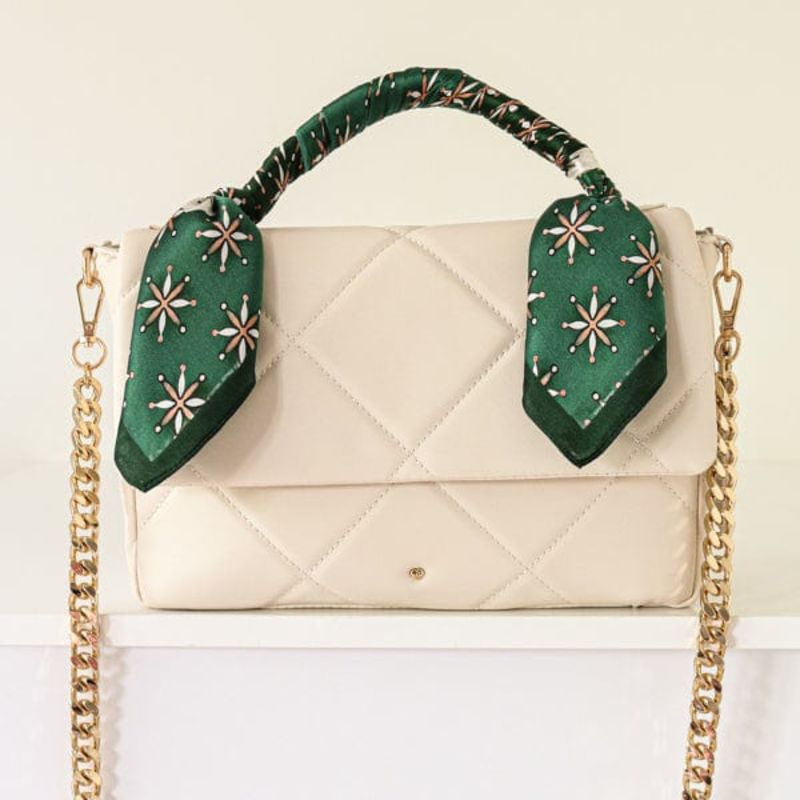 Quilted Kingsley Crossbody Bag Ecru JLR London Wolf & Badger