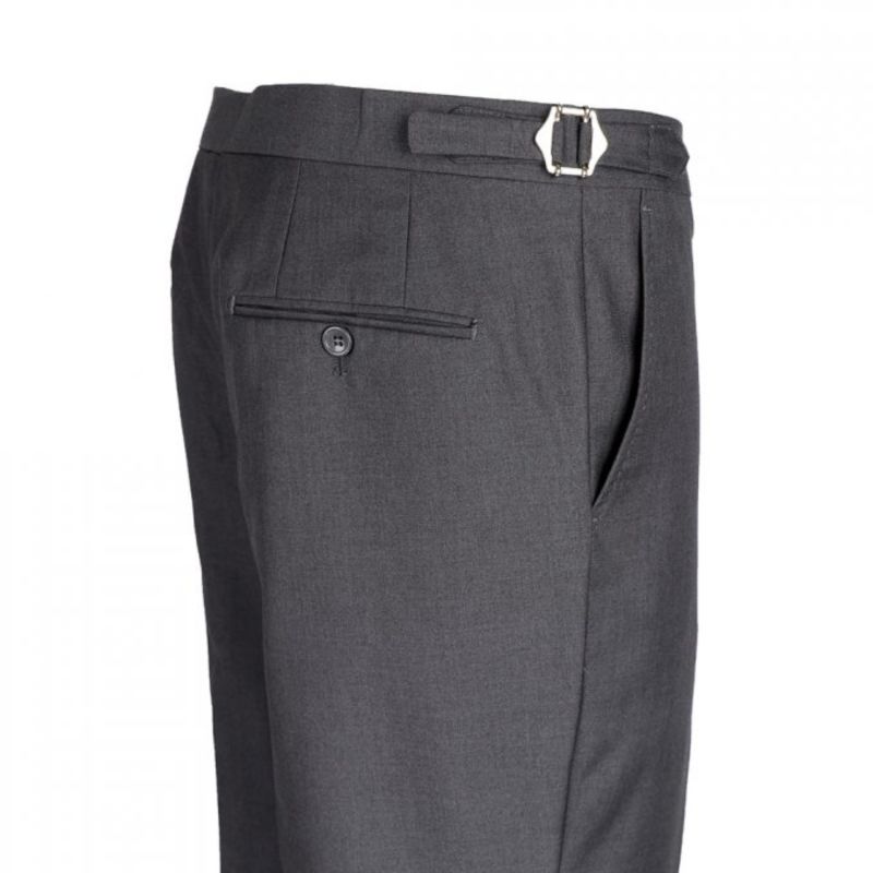 Plain Smart Trousers With Side Adjusters – Charcoal | DAVID WEJ | Wolf ...