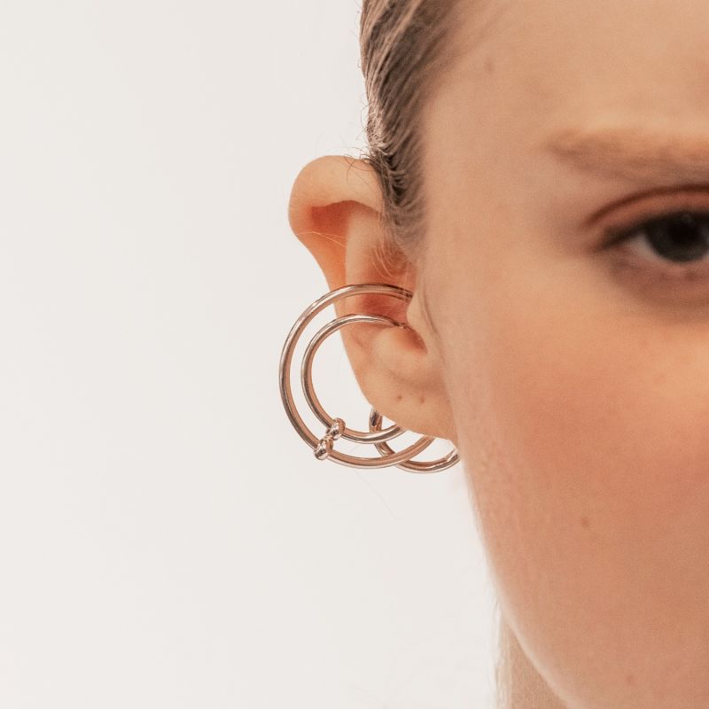 Three Double Ear Cuff - Gold image