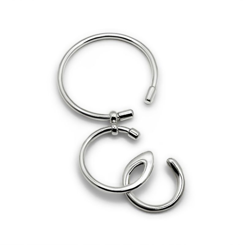 Three Double Ear Cuff - Silver image