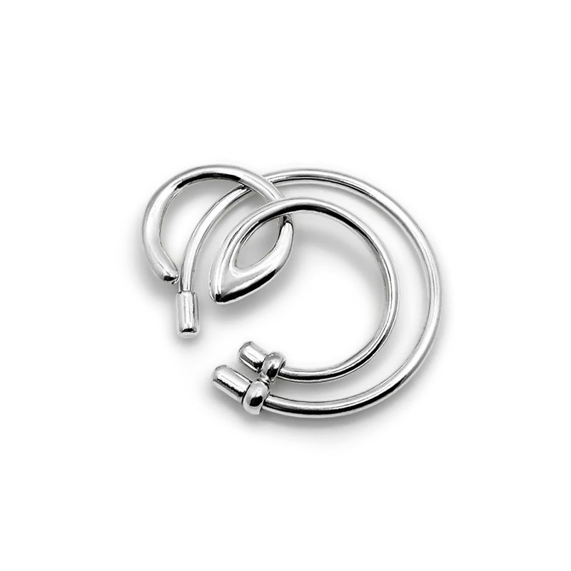 Three Double Ear Cuff - Silver image