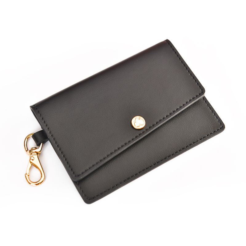 Bleeker Card Case Wallet – Black/Gold Hardware image