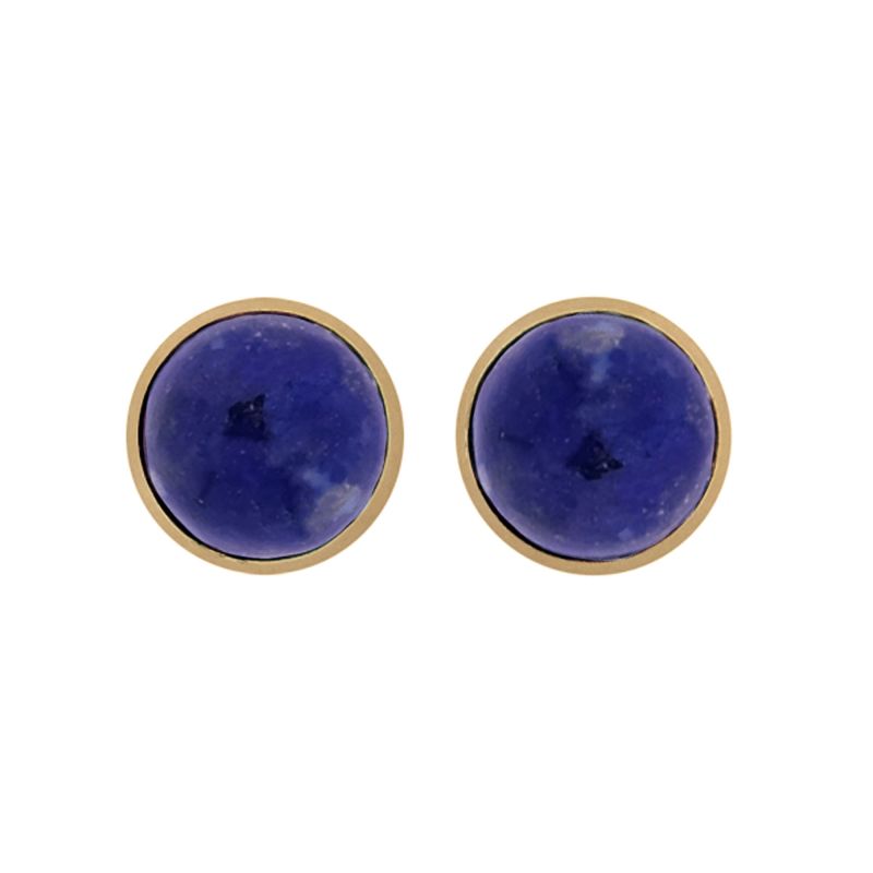 Maya Interchangeable Gold Vermeil Stud Earrings - Lapis Lazuli image