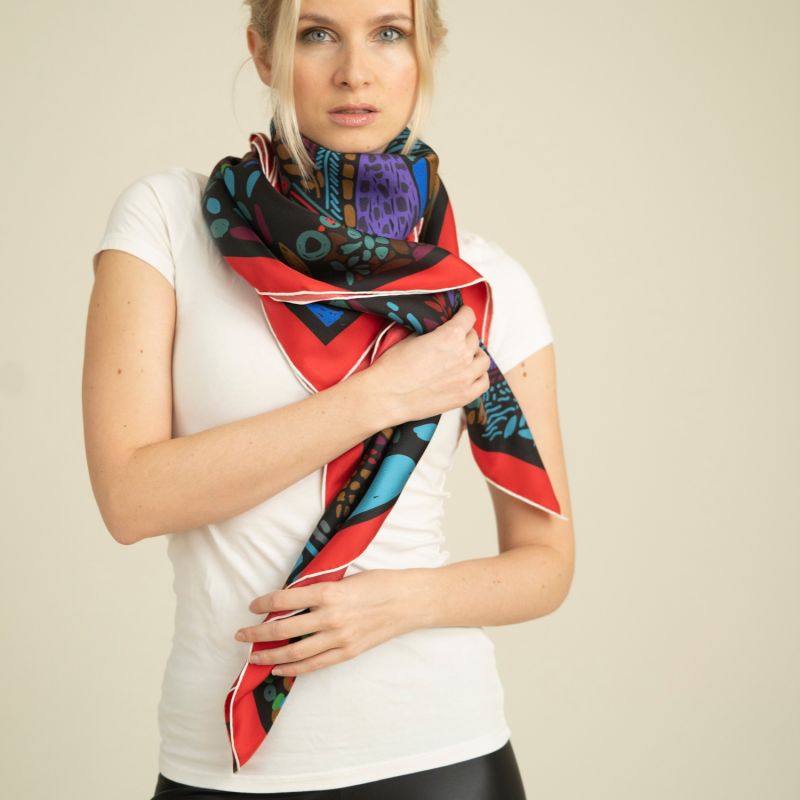 Silk Scarf With Night Sky Landscape image