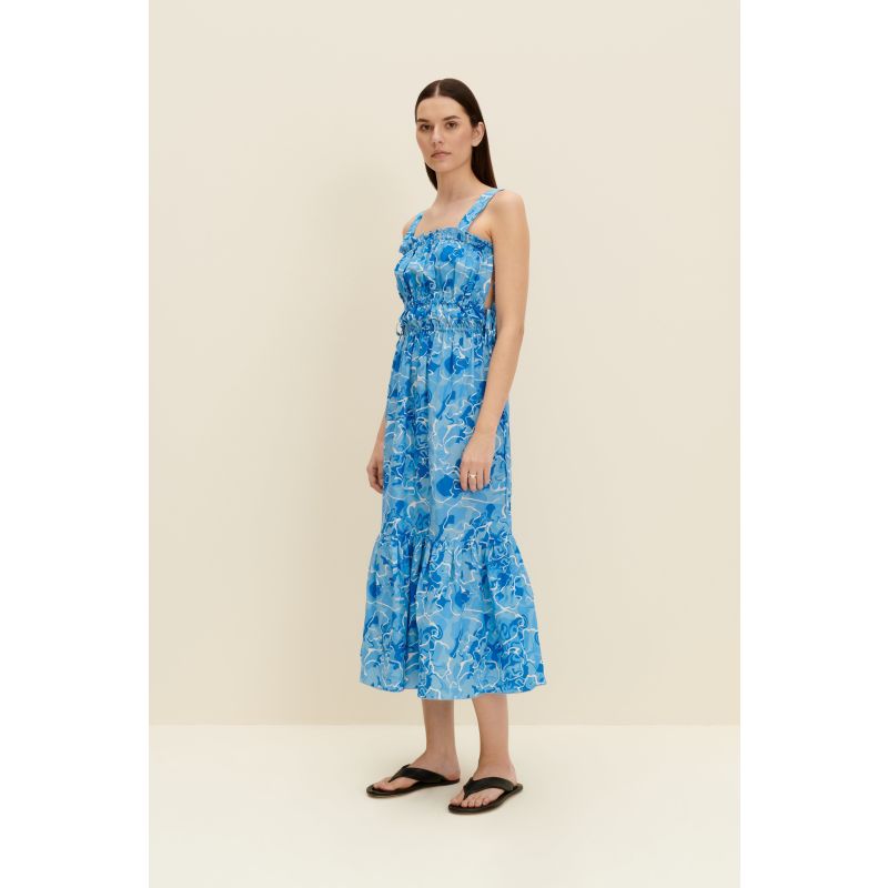 Tie-Detailed Midi Dress In Pool Water Print image