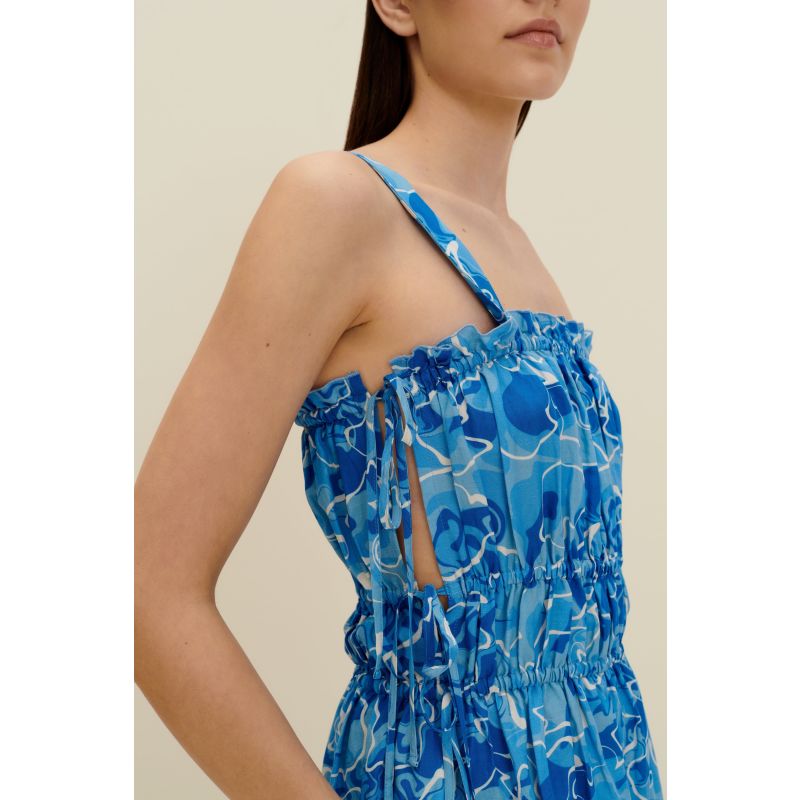 Tie-Detailed Midi Dress In Pool Water Print image