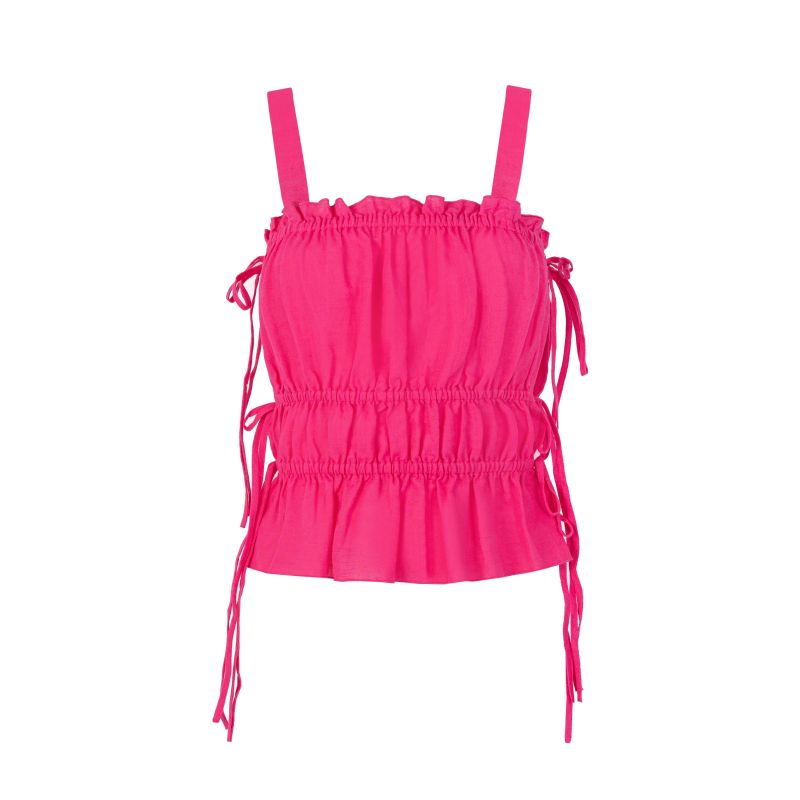 Tie-Detailed Top In Hot Pink image