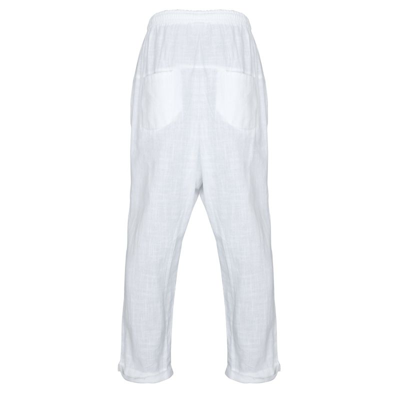Tied Linen White Pants image