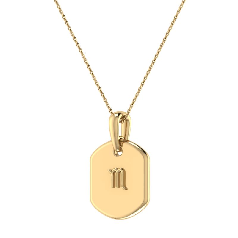 Scorpio Constellation Tag Pendant Necklace In 14 Kt Yellow Gold Vermeil image