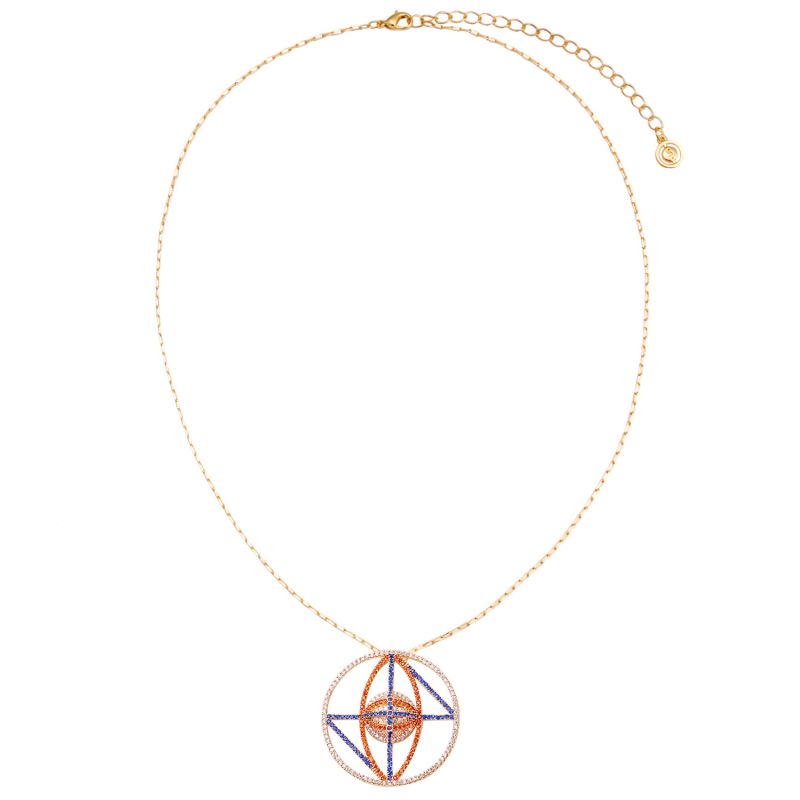 I Yellow Gold Plated Silver Pendant Necklace image