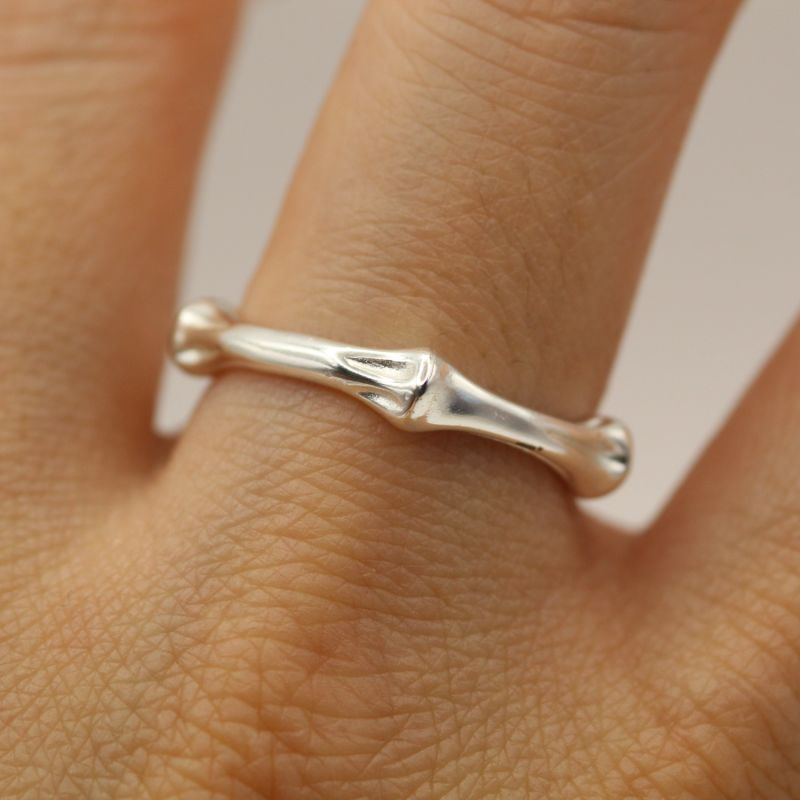 Timeless Unique Bone Texture White Gold Ring image