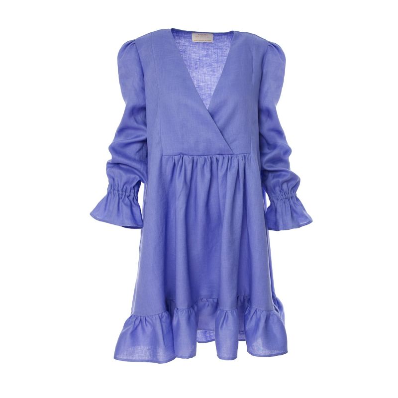 Paris Linen Midi Tunic Blue Dress image