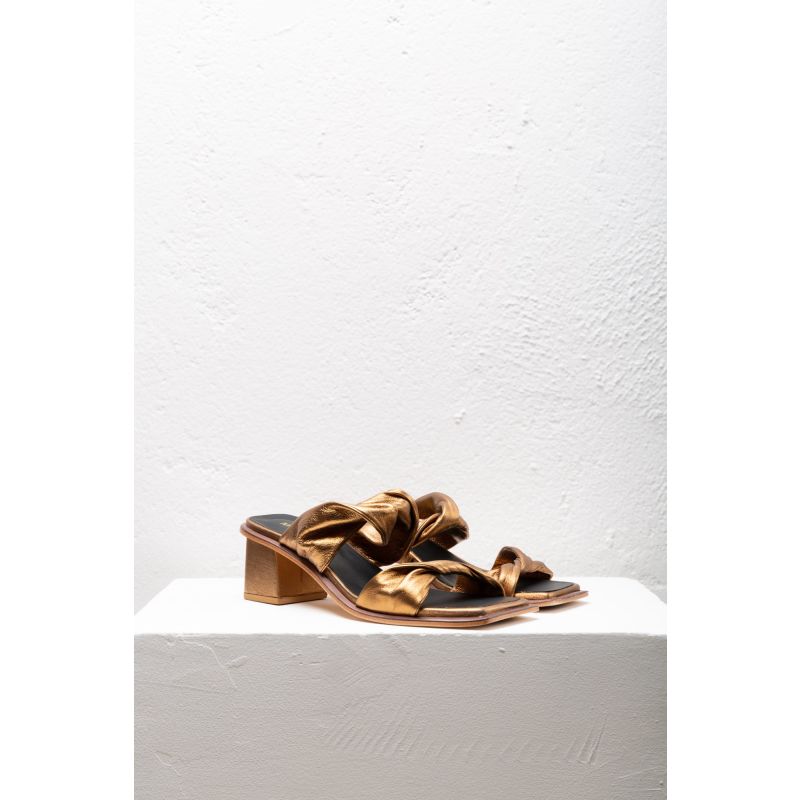 Tina Low Heel Gold Sandals image