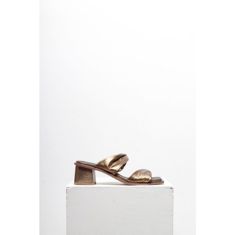 Tina Low Heel Gold Sandals image