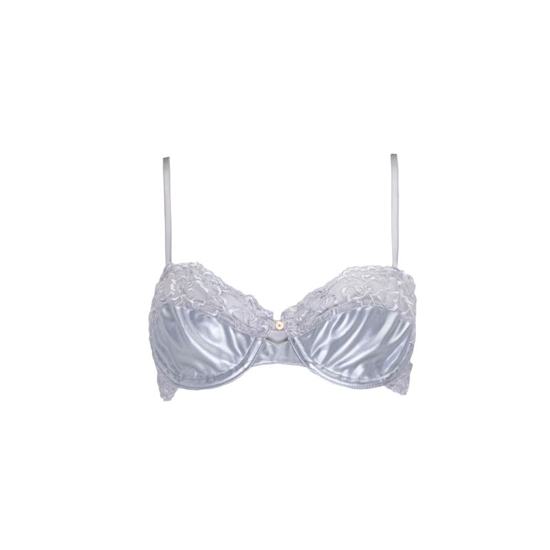 Tina Vegan Leather Balconette Bra Silver image