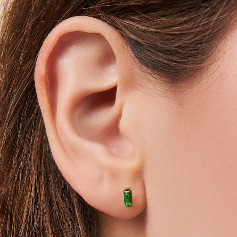 Small emerald cheap earring studs