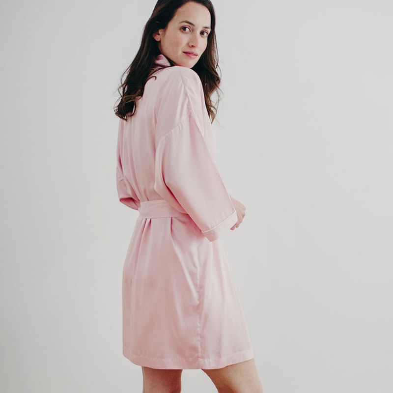 Silky Bamboo Robe In Pink image