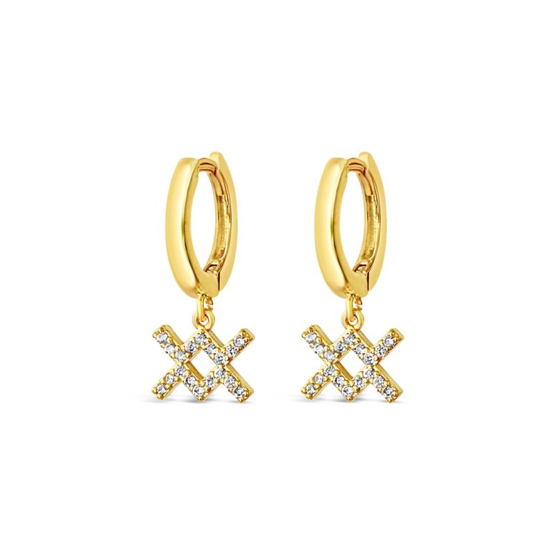 Aquarius 18K Gold Vermeil Zodiac Star Sign Earrings image