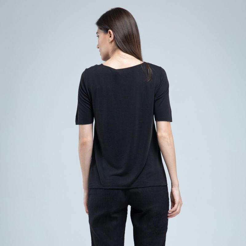 Black Smart Silk Tee image