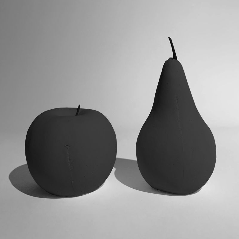 Ornamental Concrete Fruit Mystery Black, Set Of 2 image