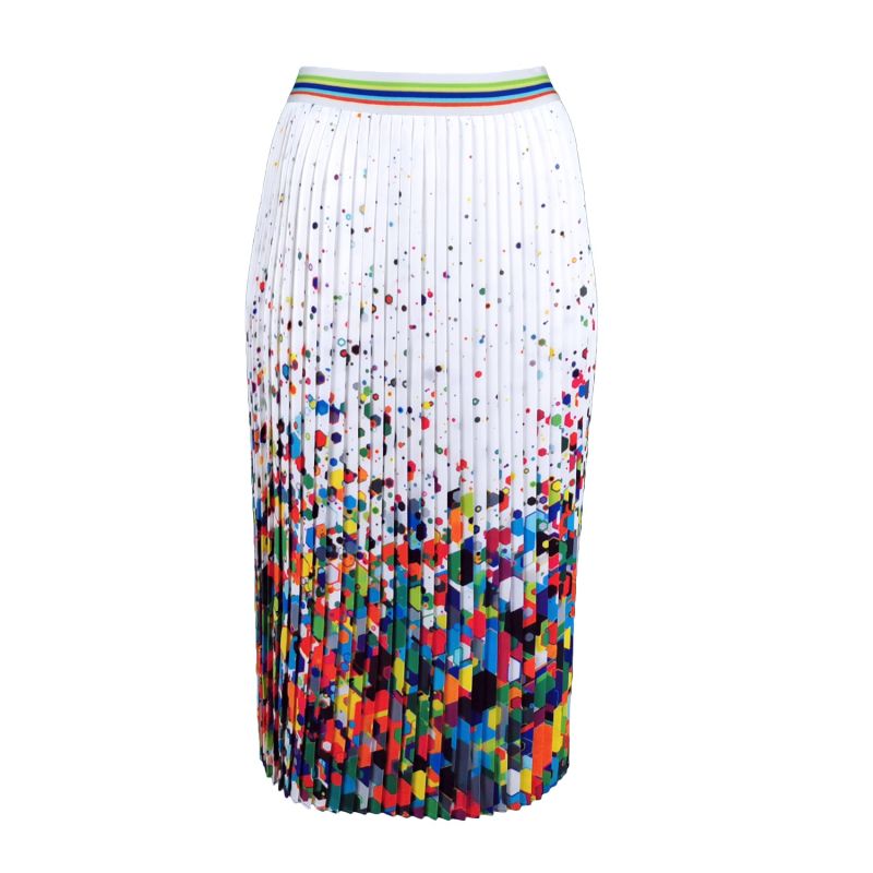 Splash Of Color Pleated Midi Skirt image