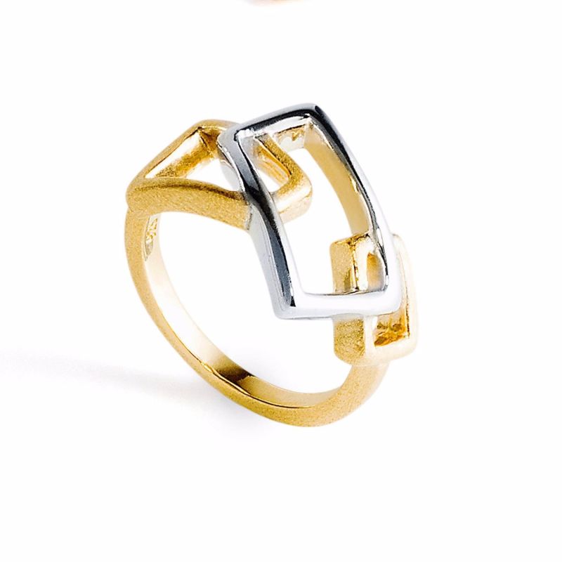 Gold & Sterling Silver Ring Geo image