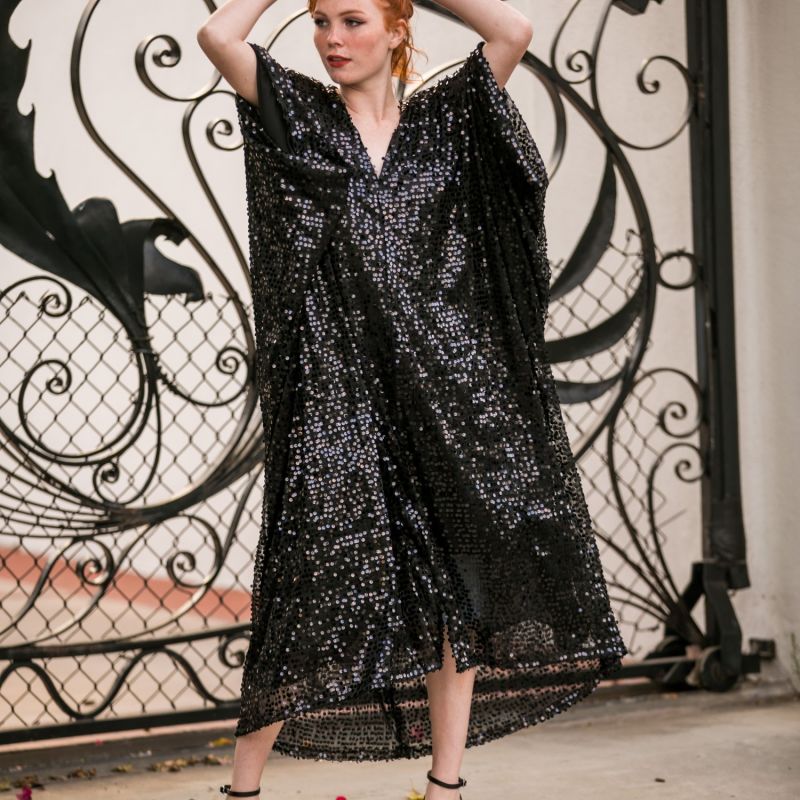 Black Sequin Caftan image