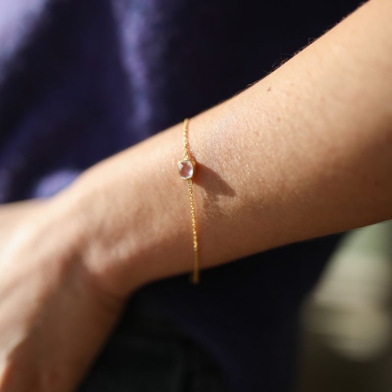 Brooklyn Rose Quartz & Gold Vermeil Bracelet image