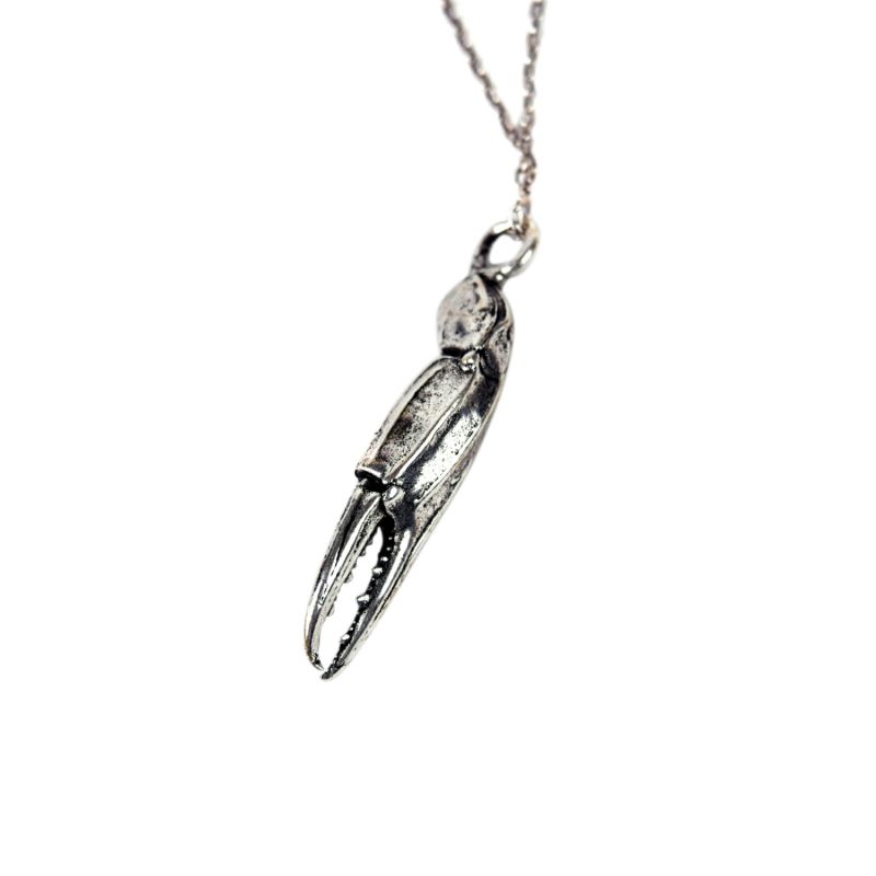 Large Crab Claw Necklace - Silver image