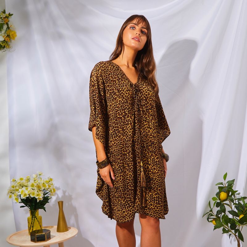 Arya Leopard Tassel Caftan image