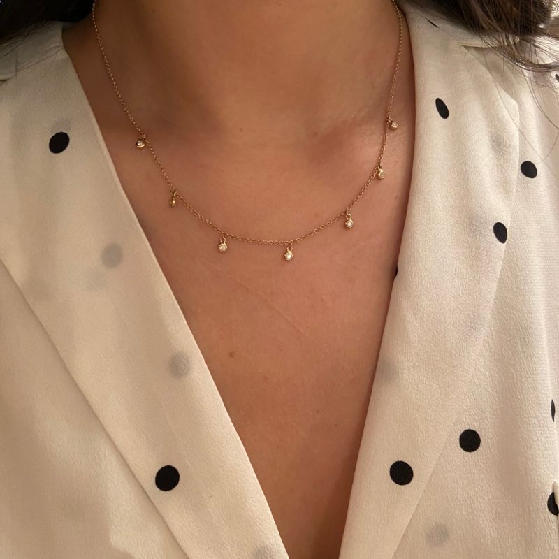 Orbits Choker With Mini Diamond Drops image