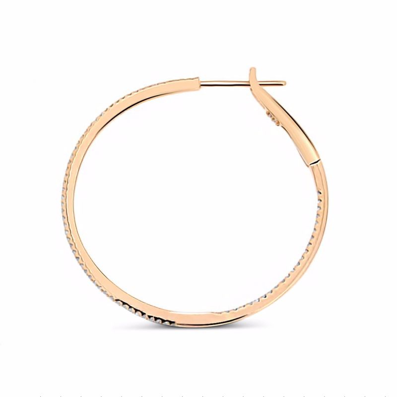 In/out Medium Diamond Hoops 18K Rose Gold image