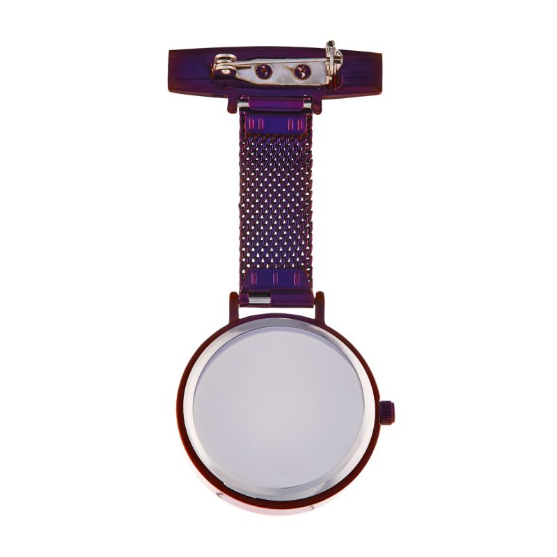 Annie Apple Meraki Silver & Purple Mesh Nurse Fob Watch image