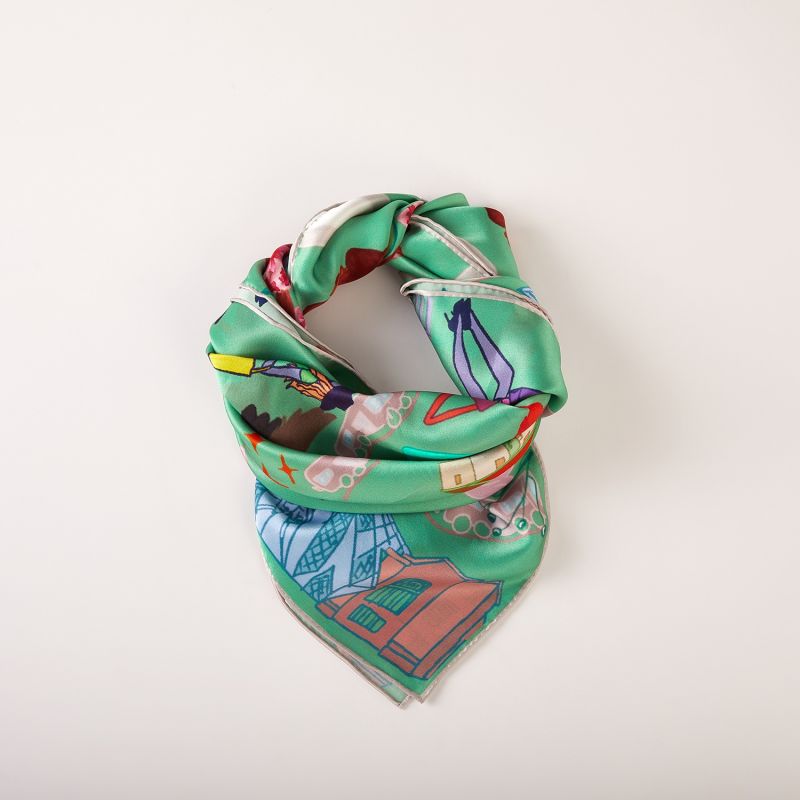 Toronto Pure Silk Large Square Scarf | Original Artwork | Canadian Scarves Collection image