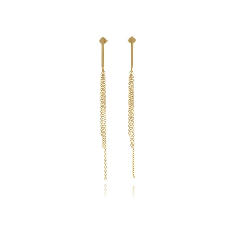 Gold Reverie Chain Bar Earrings image