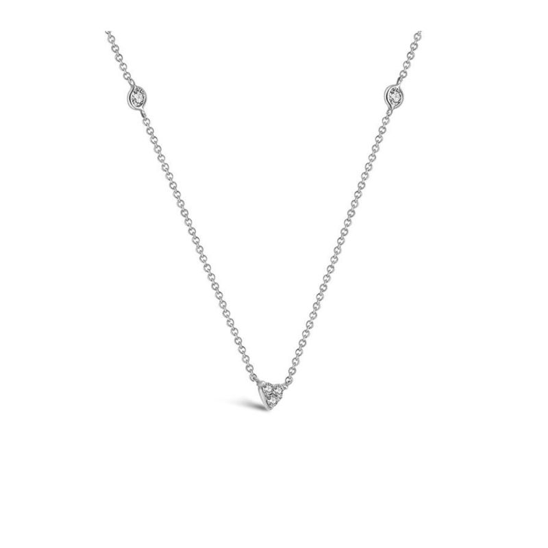 18K White Gold Trianlgle Shape Diamond Necklace / Choker image