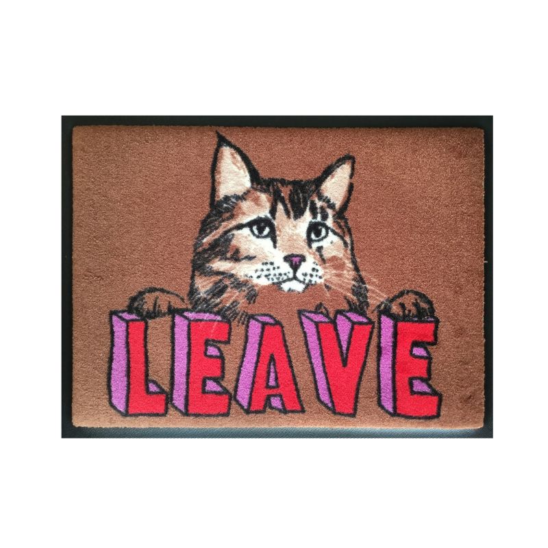 'Leave Cat' Door Mat image