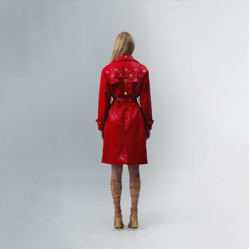 Red Trinity Trench Coat image