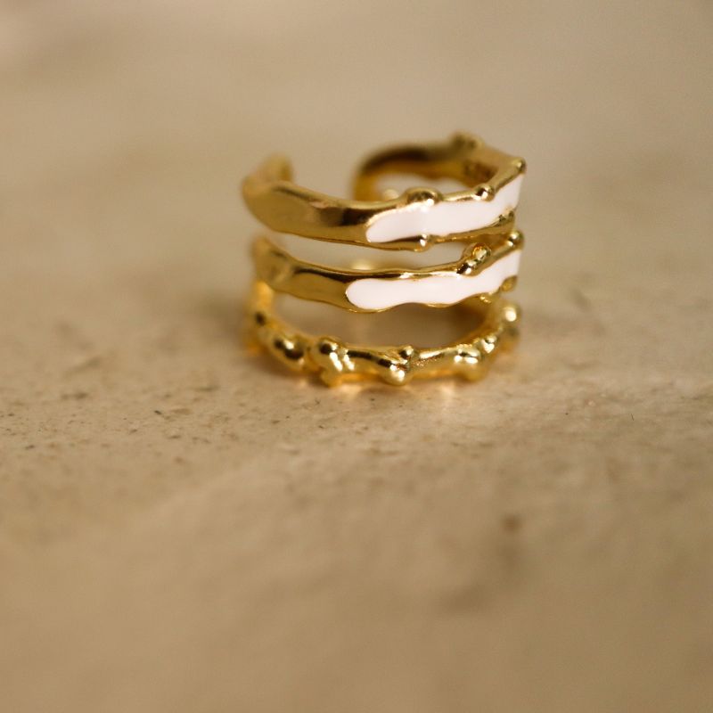 Triple Cuff Earring - Gold image