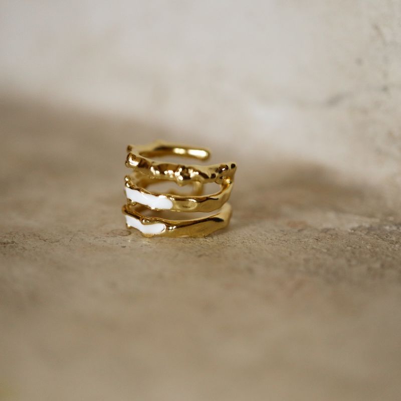 Triple Cuff Earring - Gold image