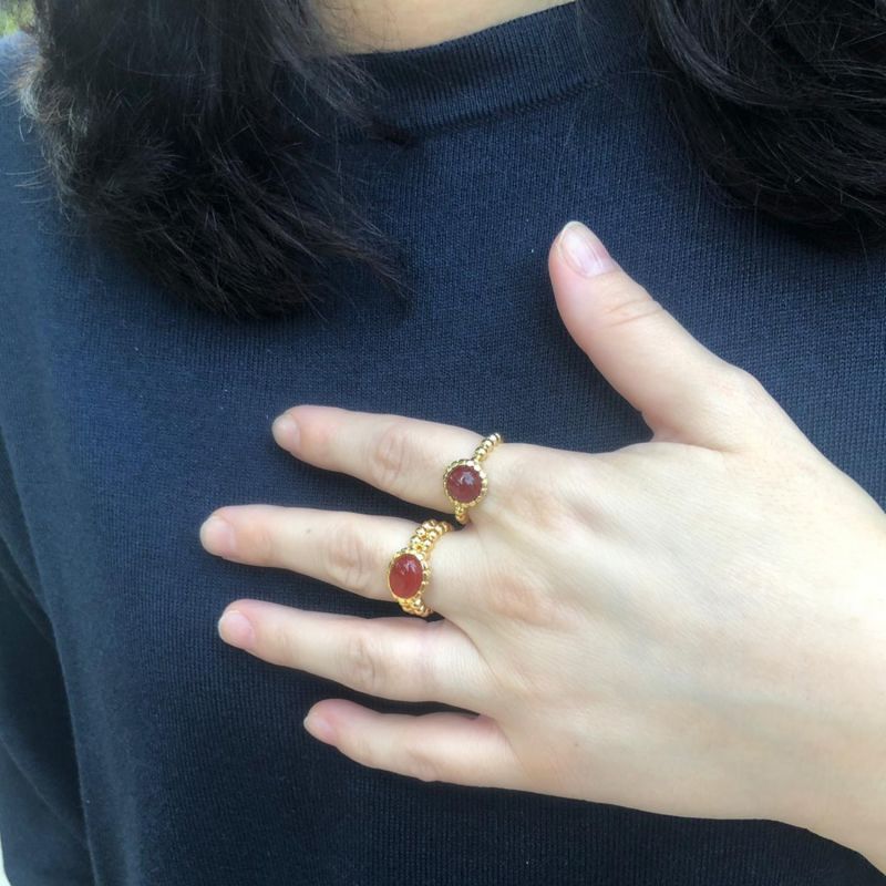 Carnelian Beady Band Ring image